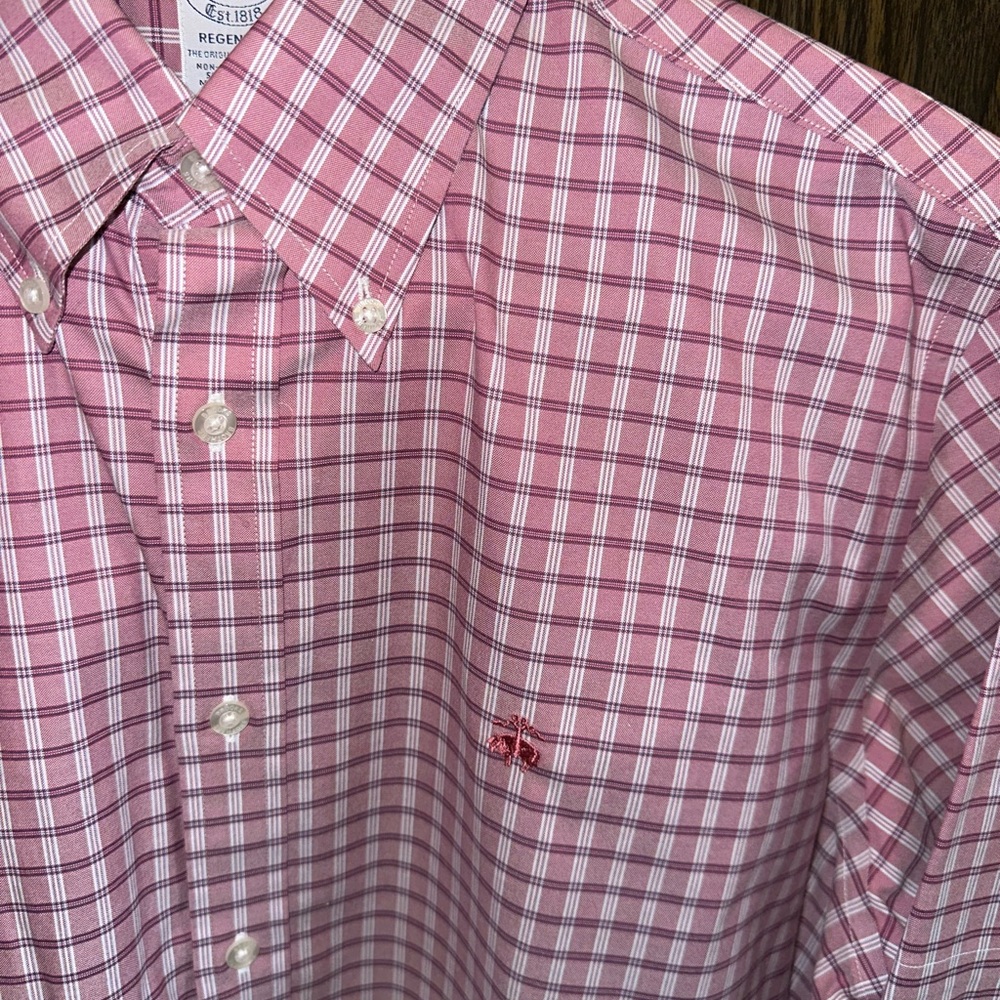Brooks Brothers Pink Short Sleeve Button Down Shirt Size L